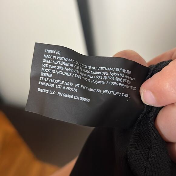 NWT Theory Black Pocket Mini Skirt Size 6 - Picture 9 of 9